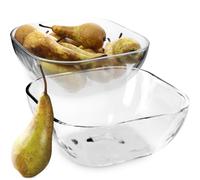 KADAX Ciotola in vetro, portafrutta angolare in vetro robusto, 20 cm, 2 pezzi