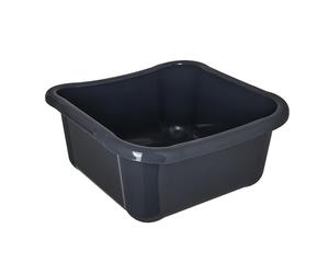 KADAX Ciotola rettangolare per la biancheria, robusta vasca per il bucato, ciotola per il lavaggio con comode maniglie, contenitore per la pulizia, ciotola compatta (grigio scuro, 12 l)