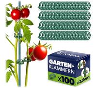 KADAX Clip per piante Ø 2,5 cm, 100 pezzi, clip per piante in plastica, clip per pomodori, clip per piante rampicanti in serra e giardino