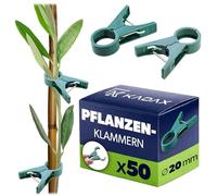 KADAX Clip per piante Ø 2 cm, 50 pezzi, clip per pomodoro in plastica, clip per piante per il fissaggio sicuro di rose, clematidi e piante rampicanti in giardino