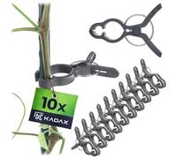 KADAX Clip per piante, 7,5 x 5,5 cm, set da 10 pezzi, clip per piante rampicanti, pomodori, grucce per piante, staffe per giardino e serra
