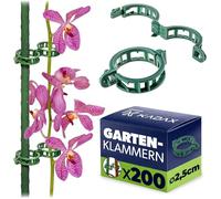 KADAX Clip per piante diametro 2,5 cm, 200 pezzi, clip per piante in plastica, clip per pomodori, staffe per il fissaggio in serra, giardino e aiuola rialzata
