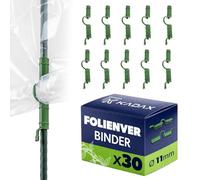 KADAX Clip per serra Ø 11 mm, 30 pezzi, clip per serra in plastica, supporto per pellicola, graffette per fissaggio sicuro della pellicola ai tubi
