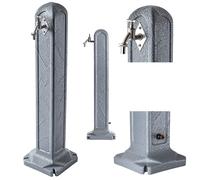 KADAX Colonna d'acqua in plastica, colonna del rubinetto da giardino, colonna di erogazione, rubinetto dell'acqua, colonna da giardino con rubinetto, rubinetto autoportante (granito)