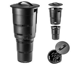 KADAX Compostiera da giardino sotterranea in plastica, compostiera inodore, secchio per compost per la produzione di fertilizzanti, contenitore per compost con fori di ventilazione (nero, 1 pezzo)