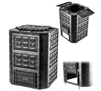 KADAX Compostiera modulare per rifiuti da giardino, compostiera da giardino in p