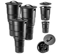 KADAX - Compostiere da giardino interrato in plastica, compostiere inodore, bidone per compost per la produzione di fertilizzanti, contenitore per compost con fori di ventilazione (Nero, 3 pezzi)