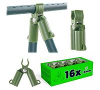 KADAX Connettori in plastica con cerniera per aste, accessori da giardino, per arrampicarsi, supporti per aste da 11 mm, confezione da 16 pezzi