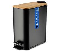 KADAX Contenitore di rifiuti acciaio rivestito in polvere, secchio con pedale, secchio di scarto con abbassamento automatico