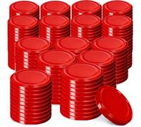KADAX Set di 200 coperchi a vite Twist-Off Ø82 mm Rosso - coperchi di ricambio in metallo per barattoli 235-900ml per conserve, marmellate e sottaceti, chiusura ermetica
