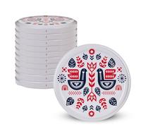 KADAX Coperchio a vite fi82 mm x 10pz, Set di coperchi Twist-Off in metallo, Coperchi di ricambio per barattoli per conserve (Folklore, 10 pezzi)