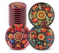 KADAX Coperchio a vite fi82 mm x 10pz, Set di coperchi Twist-Off in metallo, Coperchi di ricambio per barattoli per conserve (Bunte Blumen, 10 pezzi)