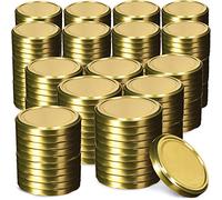KADAX Coperchio a vite fi82 mm x 200 pz, set di coperchi twist-off in metallo, coperchi di ricambio per barattoli da conserva, con 6 denti di chiusura per vasetti e barattoli (oro)