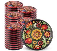 KADAX Coperchio a vite fi82 mm x 50pz, Set di coperchi Twist-Off in metallo, Coperchi di ricambio per barattoli per conserve (Bunte Blumen, 50 pezzi)