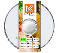 KADAX Coperchio in Vetro 14 cm con Manico Argento - Pentole e Padelle Piccole - Vetro Temperato Trasparente per Cottura Controllata