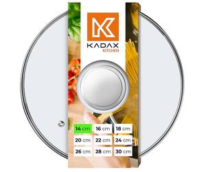 KADAX Coperchio in Vetro 14 cm con Manico Argento - Pentole e Padelle Piccole - Vetro Temperato Trasparente per Cottura Controllata