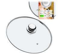 KADAX coperchio in vetro, coperchio per pentola Ø26 cm, resistente al calore, con foro per il vapore e manico in acciaio, coperchio universale per pentole e padelle, visibilità chiara, chiusura ermet