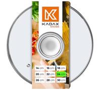 KADAX Coperchio in Vetro Resistente al Calore per Padella, Pentola e Casseruola, Coperchio Trasparente con Sfiato e Pomello in Acciaio (24 cm)