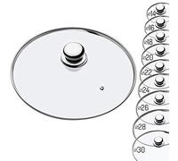KADAX Coperchio in Vetro Resistente al Calore per Padella, Pentola e Casseruola, Coperchio Trasparente con Sfiato e Pomello in Acciaio (28 cm)