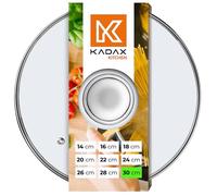 KADAX Coperchio in Vetro Resistente al Calore per Padella, Pentola e Casseruola, Coperchio Trasparente con Sfiato e Pomello in Acciaio (30 cm)