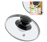 KADAX coperchio pentola e padella Caserta 14 cm - vetro trasparente lucido con manico nero - per cucinare ogni giorno - foro vapore integrato riduce le fuoriuscite e gli schizzi