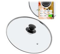 KADAX Coperchio Pentola e Padella in Vetro 30 cm - Manico Nero Lucido con Foro Vapore - Per Cucina Quotidiana su Pentole e Padelle - Cottura a Vista senza Sollevare il Coperchio