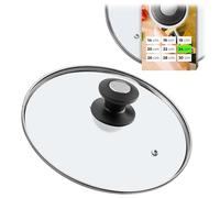 KADAX Coperchio Pentola in Vetro 24 cm - Manico Nero e Argento con Foro Vapore - Per Cottura Quotidiana su Pentole e Padelle - Vetro Trasparente per Controllo Cottura senza Sollevare il Coperchio