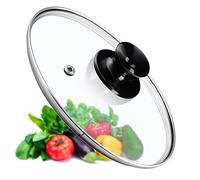 KADAX Coperchio per pentola, coperchio universale in vetro con manico nero lucido, coperchio resistente al calore in diverse misure, coperchio per padella, coperchio in vetro per pentola (24 cm)