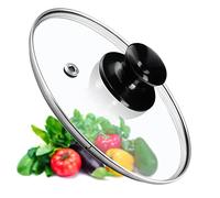 KADAX Coperchio per pentola, coperchio universale in vetro con manico nero lucido, coperchio resistente al calore in diverse misure, coperchio per padella, coperchio in vetro per pentola (16 cm)