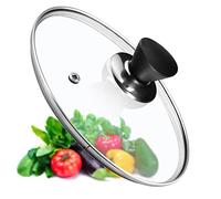 KADAX Coperchio per pentola, coperchio universale in vetro con manico nero opaco, coperchio resistente al calore in diverse misure, coperchio per padella, coperchio in vetro per pentola (26 cm)