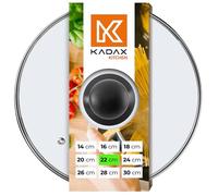 KADAX Coperchio Transparente in Vetro Resistente al Calore con Pomello in Plastica per Pentole e Padelle, Accessorio Essenziale per la Cucina (22 cm)