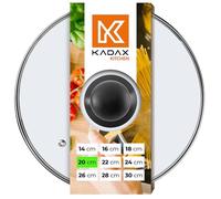 KADAX Coperchio Transparente in Vetro Resistente al Calore con Pomello in Plastica per Pentole e Padelle, Accessorio Essenziale per la Cucina (20 cm)