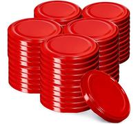 KADAX Copertura a Vite FI66 mm, Set Set Set, Coperchio per cantare Adatto per Occhiali da 200 ml e 315 ml, Coperchio a Torsione con 4 Denti Rast, Coperchio (50 Pezzi, Rosso)
