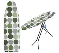 KADAX Copriasse da stiro con coulisse, rivestimento per asse da stiro per una stiratura più veloce, copertura universale per asse da stiro in cotone (cerchio verde, 120 x 40 cm)