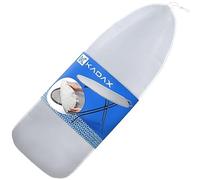 KADAX Copriasse da stiro metallizzato in cotone per ferro da stiro a vapore, rivestimento per asse da stiro con coulisse e stopper, rivestimento per asse da stiro (grigio 140 x 50 cm)