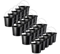 Kadax Bauheimer, 12L, secchio di mortaio fatto di plastica, secchio d'acqua per giardino, cantiere, secchio nero, secchio di cemento stabile, secchio di mortaio, secchio di pulizia, muratore (20)