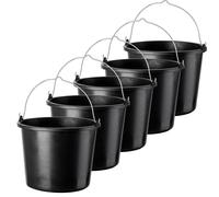 Secchio da costruzione kadax in plastica, 5L, secchio di mortaio per giardino, cantiere, secchio con manico, secchio d'acqua, secchio di cemento stabile, secchio di mortaio, secchio in gesso, nero (5)