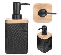 KADAX Dispenser di sapone detersivo per piatti, ricaricabile, moderno, con pompa, quadrato, nero