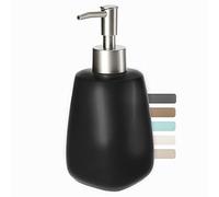 KADAX Dispenser di Sapone Liquido 400ml, Dosasapone in Ceramica, Portasapone per Detersivo Piatti, Accessori per Bagno e Cucina, Porta Sapone (Nero)
