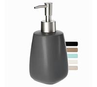 KADAX Dispenser di Sapone Liquido 400ml, Dosasapone in Ceramica, Portasapone per Detersivo Piatti, Accessori per Bagno e Cucina, Porta Sapone (Grigio)