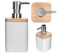 KADAX Dispenser di sapone per detersivo, dispenser di sapone liquido ricaricabile, dispenser di sapone moderno, dispenser di sapone per mani, dosatore per sapone con pompa (bianco, quadrato)