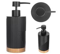 KADAX Dispenser di sapone per detersivo, dispenser di sapone liquido ricaricabile, moderno dispenser per sapone a mano, dosatore per sapone con pompa (nero, ovale)