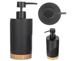KADAX Dispenser di sapone per detersivo, dispenser di sapone liquido ricaricabile, moderno dispenser per sapone a mano, dosatore per sapone con pompa (nero, ovale)