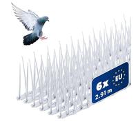 KADAX Dissuasore per uccelli in plastica, antipiccioni, protezione per uccelli per balcone, finestra, tetto, giardino, spaventapasseri per uccelli (bianco, 6 pezzi)