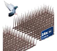 KADAX Dissuasore per uccelli in plastica, antipiccioni, protezione per uccelli per balcone, finestra, tetto, giardino, spaventapasseri per uccelli (marrone, 24 pezzi)
