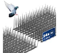KADAX Dissuasore per uccelli in plastica, antipiccioni, protezione per uccelli per balcone, finestra, tetto, giardino, spaventapasseri per uccelli (antracite, 24 pezzi)