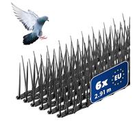 KADAX Dissuasore per uccelli in plastica, antipiccioni, protezione per uccelli per balcone, finestra, tetto, giardino, spaventapasseri per uccelli (nero, 6 pezzi)
