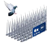 KADAX Dissuasore per uccelli in plastica, antipiccioni, protezione per uccelli per balcone, finestra, tetto, giardino, spaventapasseri per uccelli (argento, 6 pezzi)