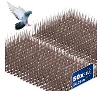 KADAX Dissuasore per uccelli in plastica, protezione per piccioni, per balconi, finestre, tetto, giardino, spaventapasseri per uccelli (marrone, 50 pezzi)