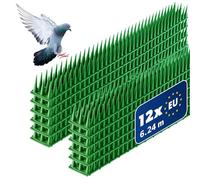 KADAX Dissuasori per Piccioni in Plastica, Dissuasore per Uccelli da Balcone, Scaccia Piccioni, Spuntoni per Corvi, Disabituante Anti (12, Verde)